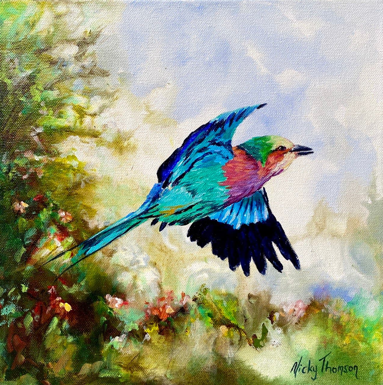Lilac Breasted Flight by Nicky Thomson