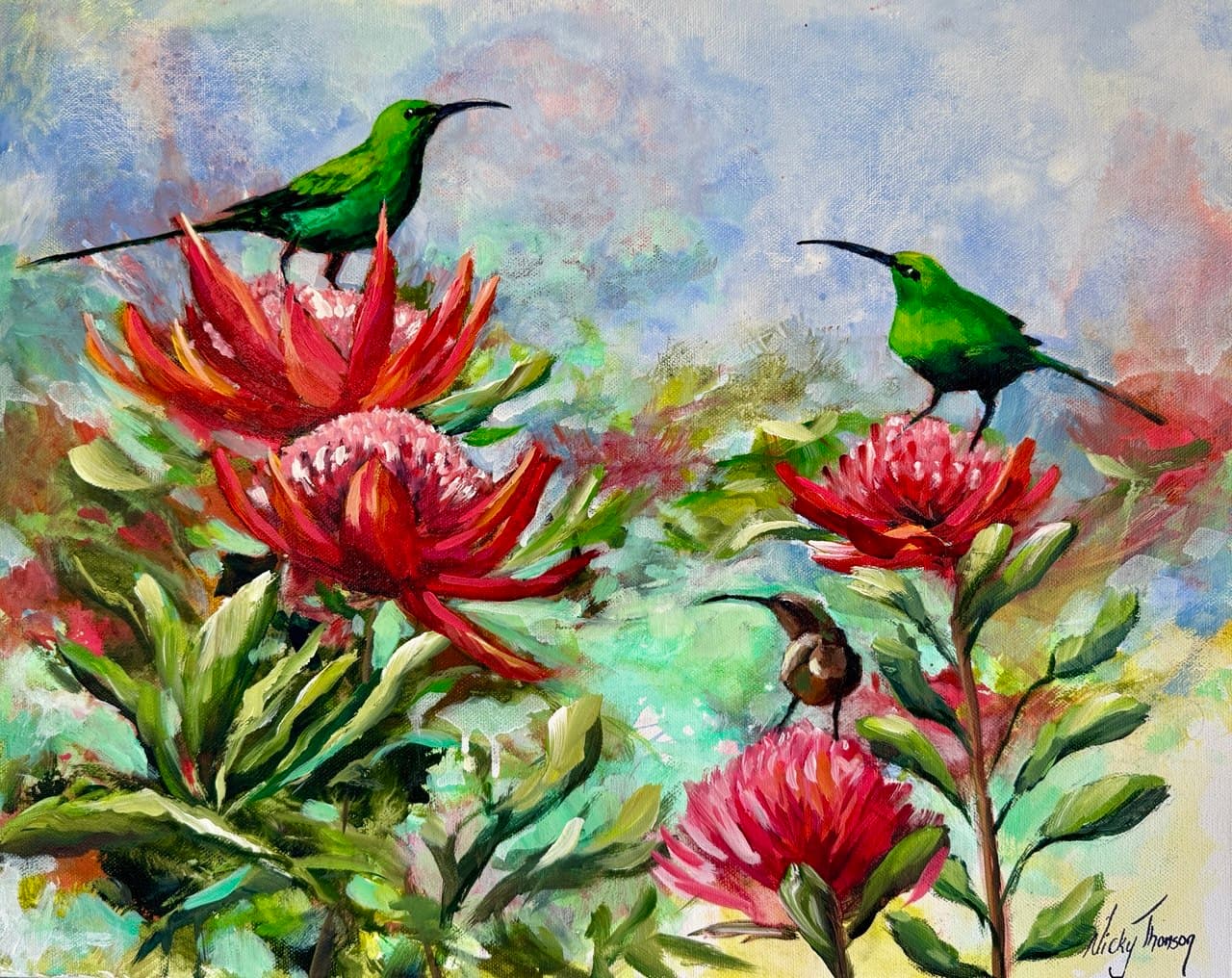 Sunbirds Among Proteas